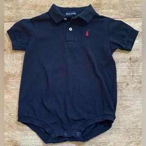 Vintage Ralph Lauren Infant Sz L (12-18m) Navy Soft‎ Cotton Bodysuit